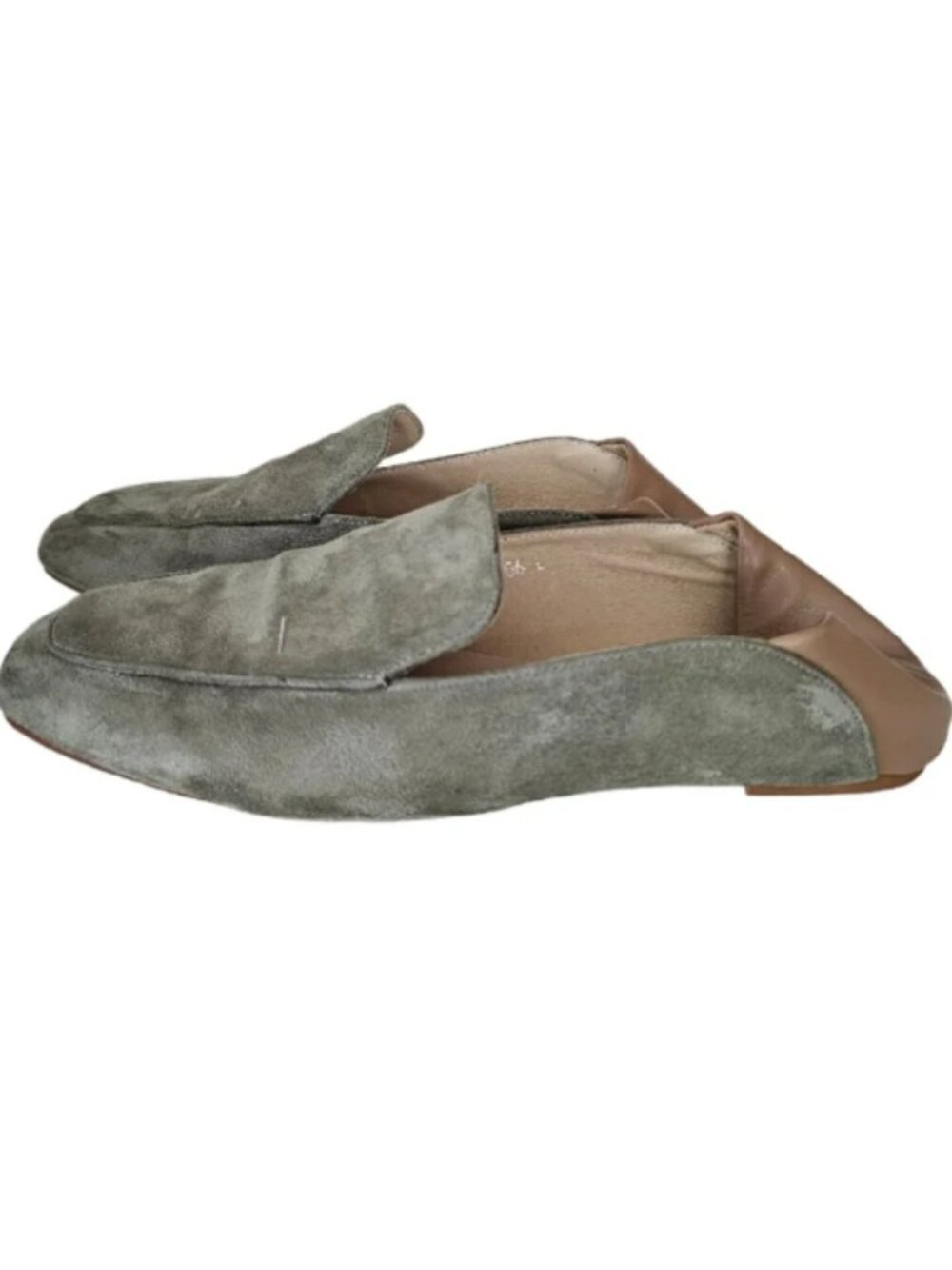 ORIENTAL TRAFFIC Faux Suede & Leather Olive Green Loafers & Slides